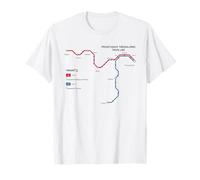 Thessalonique Grèce Metro Train Railway - Carte de l'itinéraire Souvenir T-Shirt