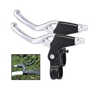 TheStriven 1 Paire de Levier de Frein de Vélo en Alliage Universel Poignées de Frein Poignées V-Brake VTT Vélo poignée de Frein Levier de Frein pour Vélo Route VTT de Guidon Diamètre de 22mm (Argent)