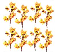TheStriven Lot de 20 baies artificielles de Noël Holly Berry - Décoration de Noël - Mini baies artificielles pour décoration de Noël (jaune)