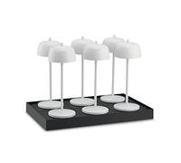 Theta 6x Lampe de Table LED Sans Fil Rechargeable - Abat Jour Lampe Dimmer de Restaurant et HO.RE.CA - Éclairage Intérieur et Extérieur IP65, 2700 - 4000K, 9-24h. LVL (Blanc)