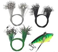 THETAG 75 Pièces Bas de Ligne en Acier, 30cm Ligne de Bas de Pêche 3 Couleurs Leaders en Acier Pêche Ligne Brochet Anti-Morsure pour Carnassier Hameçons Pêche Carpe pour Eau Salée et Eau Douce