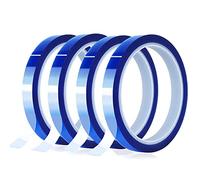 THETAG Ruban Résistant à la Chaleur 4pcs 10 mm x 33 m Ruban Adhésif Haute Température Rubans de Presse à Chaud Rubans Chauffants Ruban Isolant Bleu pour Presse à Sublimation et Imprimante 3D