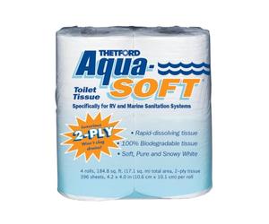 Thetford 03300 Aqua-Soft Papier Toilette, 2 Couches, 4 Rouleaux