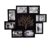 Thetford Design Cadre photo mural arbre généalogique avec 6 supports pour photos (noir et bronze)