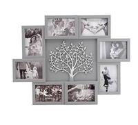 Thetford Design Cadre photo mural avec 6 supports pour photos Gris et argent