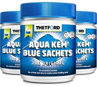 Thetford LOT 3 X Aqua KEM Blue SACHETS WC Chimique Entretien Caravane Toilettes Produit Adulte Unisexe, Bleu, Grand