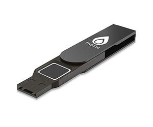 Thetis FIDO2 e sécurité Empreinte Digitale USB A, Authentificateur à Deux facteurs, Protection Multicouche Compatible HOTP/U2F Windows, MacOS, Gmail, Linux pour Office Business - Noir