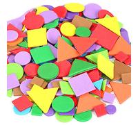 Thewasc 1-3CM 150pcs/Bag Géométrique Maternelle Autocollant Autocollant EVA Éponge Motif Couleur Autocollants Enfants