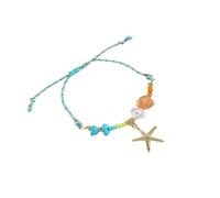 Thewasc À Charme Réglable Les Étoiles De Mer en Céramique Coquille Poisson Pendentif Bijoux Corde Tressée pour Les Idées Cadeaux d'usure Décontractées en Céramique Unique