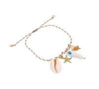 Thewasc À Charme Réglable Les Étoiles De Mer en Céramique Coquille Poisson Pendentif Bijoux Corde Tressée pour Les Idées Cadeaux d'usure Décontractées en Céramique Unique