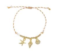 Thewasc À Charme Réglable Les Étoiles De Mer en Céramique Coquille Poisson Pendentif Bijoux Corde Tressée pour Les Idées Cadeaux d'usure Décontractées en Céramique Unique