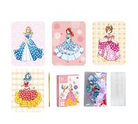 Thewasc Art Princesse Dress Up Craft Stickers Poking Stick and Sticker Set Playset Art Craft Fashion Design Princess Dress Up Toy