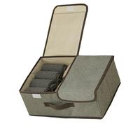 Thewasc Bac De Stockage Pliable Capacité Avec Tissu Respirant Multi-compartiments Et Couvercle Sécurisé Pour L'organisation Garde-robe Saisonnière Organisateurs Vêtements Pliables Avec