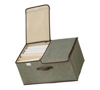 Thewasc Bac De Stockage Pliable Capacité avec Tissu Respirant Multi-Compartiments Et Couvercle Sécurisé pour L'organisation Garde-Robe Saisonnière Organisateurs Vêtements Pliables avec