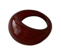 Thewasc Bague large en résine brillante lisse avec design incurvé, accessoire confortable pour un usage quotidien et des occasions spéciales surfaces lisses en résine, taille unique, Comme décrit