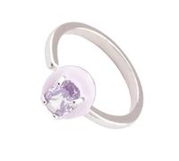 Thewasc Bagues élégantes réglables carrées/étoiles/cœurs/ovales ornées de zircones cubiques ornées de bijoux en cuivre tendance empilables, accessoire étincelant en oxyde de zirconium pour tous les