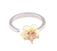 Thewasc Bagues élégantes réglables carrées/étoiles/cœurs/ovales ornées de zircones cubiques ornées de bijoux en cuivre tendance empilables, accessoire étincelant en oxyde de zirconium pour tous les