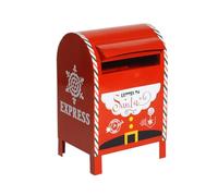 Thewasc Boîte aux lettres de Noël festive antirouille pour décoration extérieure, carte de vacances en métal résistant aux intempéries et rangement Décoration de Noël extérieure