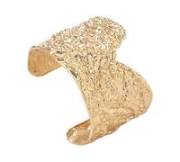 Thewasc Bracelet punk en métal avec encoche géométrique en V et surfaces martelées en métal texturé pour accessoire de mode alternative