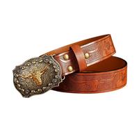 Thewasc Ceinture de cowgirl élégante pour femme avec boucle gravée et pantalon de cowgirl pour adulte ethnique gaufrage cuir PU ceinture unisexe pour adulte, Fleur de palmier, 120 cm