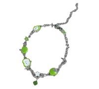 Thewasc Chaîne de poignet réglable avec breloque étoile de fruit vert pour femme minimaliste pour tous les jours accessoire de bijoux carrés