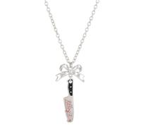 Thewasc Collier avec nœud mystérieux et boucles d'oreilles - Élégant pendentif pour femme - Alliage robuste - Gothique - Accessoire de mode sombre et mystérieux, taille unique, Comme décrit, Comme