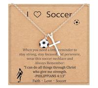 Thewasc Collier avec pendentif crucifix inspiré du basket-ball, volley-ball, softball, longueur réglable, bijoux pour amateurs de sport, cadeau, softball, Comme décrit, Comme décrit.