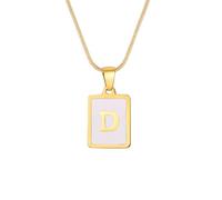 Thewasc Collier en acier inoxydable avec lettre carrée unique - Style punk - Convient pour un usage quotidien et une fête, taille unique, Comme décrit, Comme décrit.