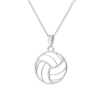 Thewasc Collier sportif en acier inoxydable avec breloque ballon de volley-ball, collier réglable confortable et élégant pour femme, taille unique, Comme décrit, Comme décrit.