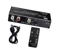 Thewasc Commutation HDTV à 2 entrées avec RCA et coaxiaux - Extraction sonore pour systèmes de téléviseurs - Commutateur HDTV avec extracteur