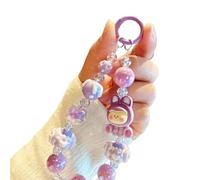 Thewasc Dragonne de téléphone avec perles colorées en forme de poupée de dessin animé, porte-clés de voiture, sac à dos, téléphone pendentif anti-perte