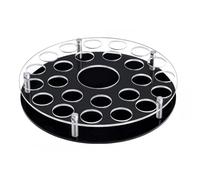 Thewasc Étagère pour verres à vin à 25 trous avec porte-bouteille centralisé fabriqué à la main Matériaux acryliques résistants Support pour verres à vin fente centrale bouteilles