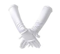 Thewasc Gants blancs pour uniforme formel pour garçons et filles, spectacle d'art, fête, concours de beauté, étiquettes respirantes pour enfants, blanc, taille unique