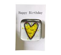 Thewasc Hug Happy-Birthday Love Sunshine - Cadeau de poche en verre en forme de cœur - Souvenir de fête - Cadeau de Saint-Valentin - Petit câlin coquin - Happy Birthday Love Sunshine - Pocket Day