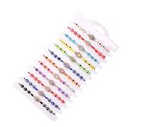 Thewasc Lot de 12 bracelets Yeux maléfiques Symbole Protection Mystérieuse Bijoux Styles faits à la main pour femmes et hommes Cadeau Bijoux Yeux maléfiques Bohème, One Size, Comme décrit ci-dessus