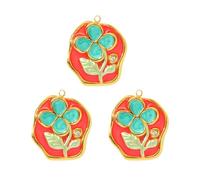 Thewasc Lot de 3 gouttes artistiques florales dégradées en acier inoxydable pour fabrication de bijoux uniques personnalisables faits à la main, taille unique, Comme décrit, Comme décrit.