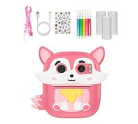 Thewasc Lot de 3 rouleaux de papier photo pour enfants - Coque en silicone résistante aux chocs - Vidéo 1080p - Cadeau d'anniversaire - Impression instantanée avec papier, a