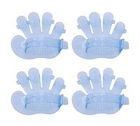 Thewasc Lot de 4 gants de toilettage polyvalents pour animaux de compagnie, gants fantaisie en forme de paumes à cinq doigts, brosse de massage pour une épilation facile du chien
