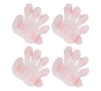 Thewasc Lot de 4 gants de toilettage polyvalents pour animaux de compagnie, gants fantaisie en forme de paumes à cinq doigts, brosse de massage pour une épilation facile du chien
