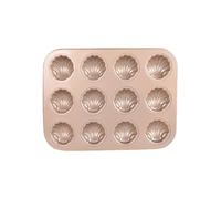 Thewasc Moule de cuisson 6/12 cavités avec revêtement anti-adhésif en acier au carbone en forme de coquillage Moule à madeleines Répartition uniforme de la chaleur Moule à gâteau Moule à gâteau