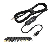 Thewasc Multiple Power USB Type C À DC5.5 100W Fast Data Transfer Treded Line avec 5V-20V Sélection 10 Adaptateurs Câble De pour Les Ordinateurs Portables