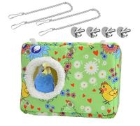 Thewasc Nid d'oiseau en peluche avec doublure en fourrure - Hamac de repos - Chaleur hivernale - Lit à suspendre pour petits oiseaux et perroquets