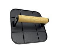 Thewasc Outil De Presse Hamburger en Acier Inoxydable avec Base Et Manche en Bois Lave-Vaisselle BBQ Grill Essentiel pour Même Les Galettes À Viande Viande Maison Cuisine