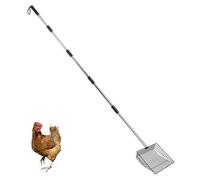 Thewasc Outil De Ramassage des Déchets en 5 Sections Poignée Ergonomique Réglable pour L'entretien des Logements De Volaille Cuillères À Poulet en Acier Inoxydable