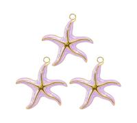 Thewasc Pack of 3 Gold Silver Plated Marine Theme Sturdy Charm Stylish Pendant for Customizable Necklace Jewelry Design Fashionable Women's Gift Jewelry Pendants