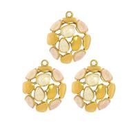 Thewasc Pack of 3 Gold Silver Plated Marine Theme Sturdy Charm Stylish Pendant for Customizable Necklace Jewelry Design Fashionable Women's Gift Jewelry Pendants