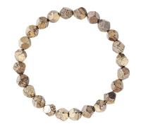 Thewasc Perles à facettes polyvalentes et réglables - Accessoires de poignet élégants en pierre naturelle pour homme - Perle irrégulière en pyrite