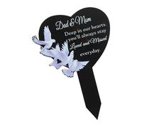 Thewasc Plaque commémorative en forme de cœur en acrylique pour tombe gravée