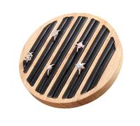 Thewasc Plateau de rangement rond en bois naturel pour bagues bracelet boucles d'oreilles collection comptoir accessoires décoratifs boucles d'oreilles rondes présentoir plateau, taille unique, comme