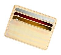 Thewasc Portefeuille en cuir pour cartes de crédit, cartes de crédit, organiseurs, banques, paquets, poche avant, portefeuille en cuir, doré, Beauté de masse